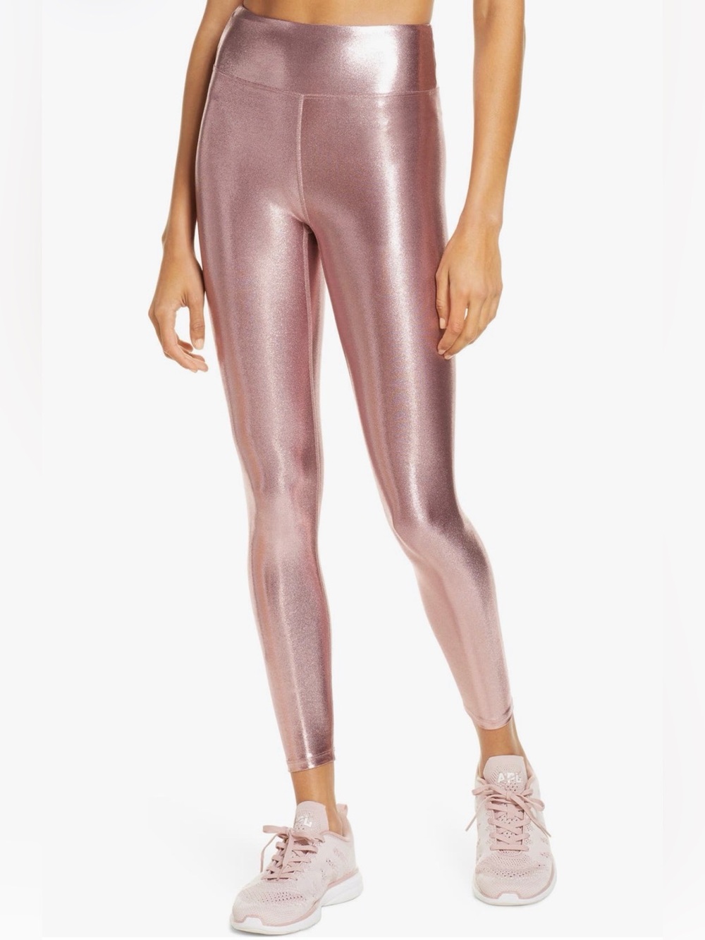 Rose gold Metallic' Leggings heroine sport medium $108 original price